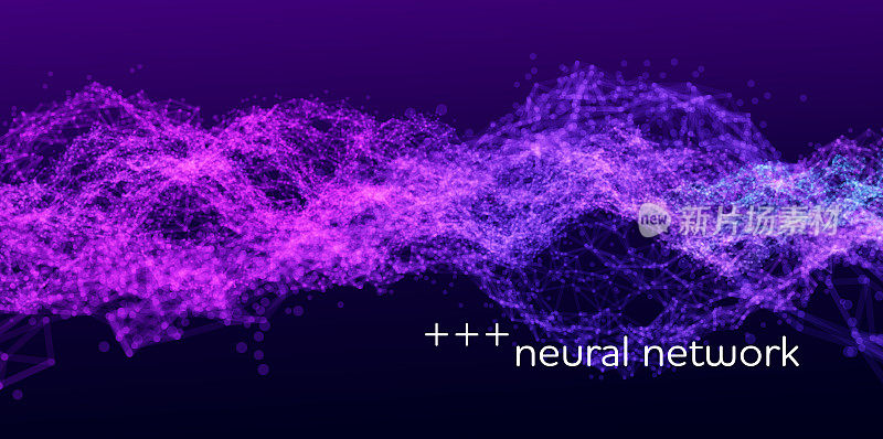 摘要与科学技术背景。网络,粒子插图。3 d网格表面